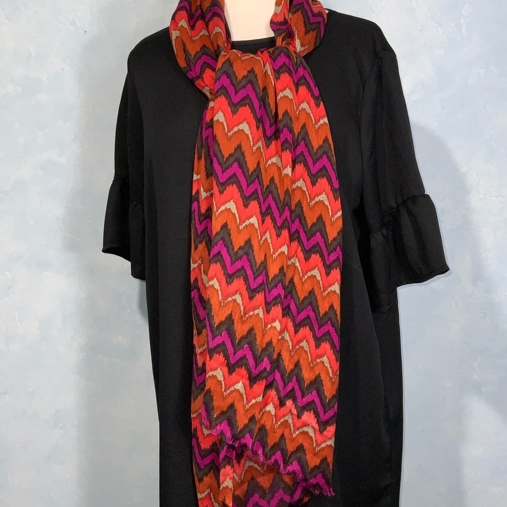 Curations Orange & Violet Zigzag Lightweight Fash… - image 4